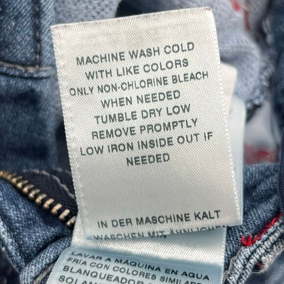 TRUE RELIGION Boys Slim Fit Jeans Size 4 Blue Denim Red Stitching Stretch Zipper - Picture 12 of 12